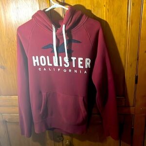 Hollister adult hoodie-maroon/red